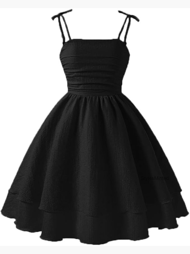 Girls Casual Summer Spaghetti Straps Dress Sleeveless Boho A-Line Cami Dress